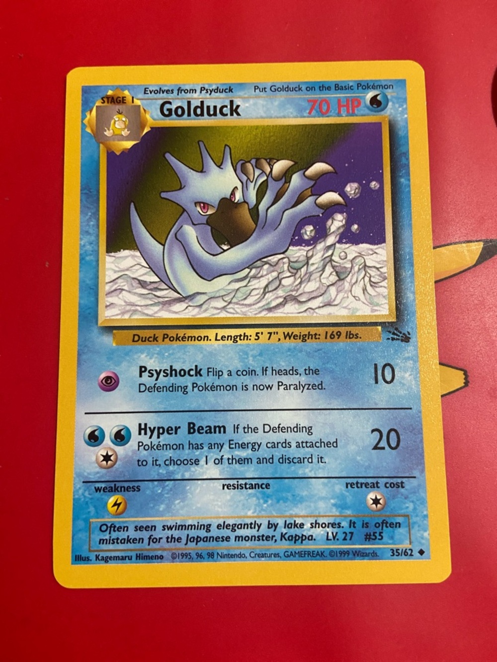 Golduck Uncommon Unlimited Fossil Pokemon Trading Card 35/62
